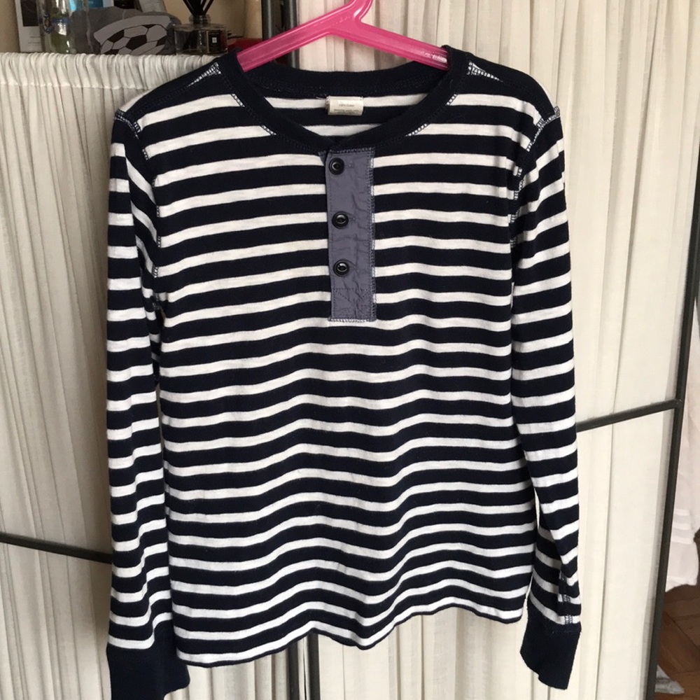 Crewcut, navy and white stripe Henley